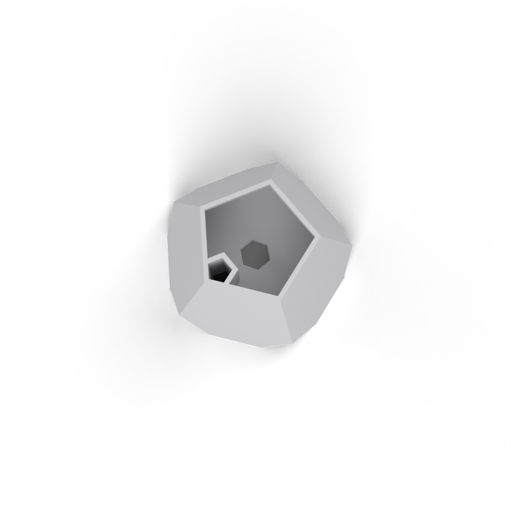 dodecahedron planter rock pattern view 4